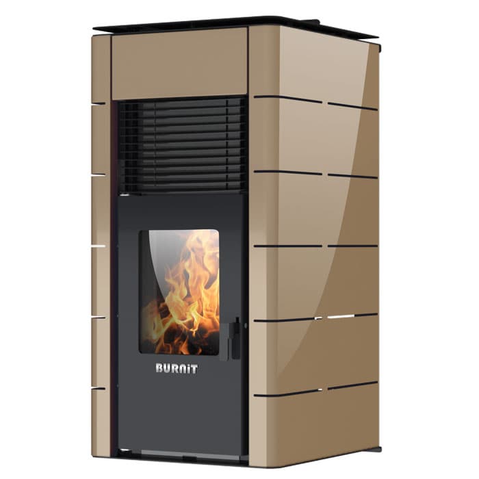 Пелетна камина Burnit Concept 18 с водна риза / капучино 18 kW