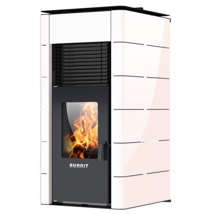 Пелетна камина Burnit Concept 18 с водна риза / бялa 18 kW