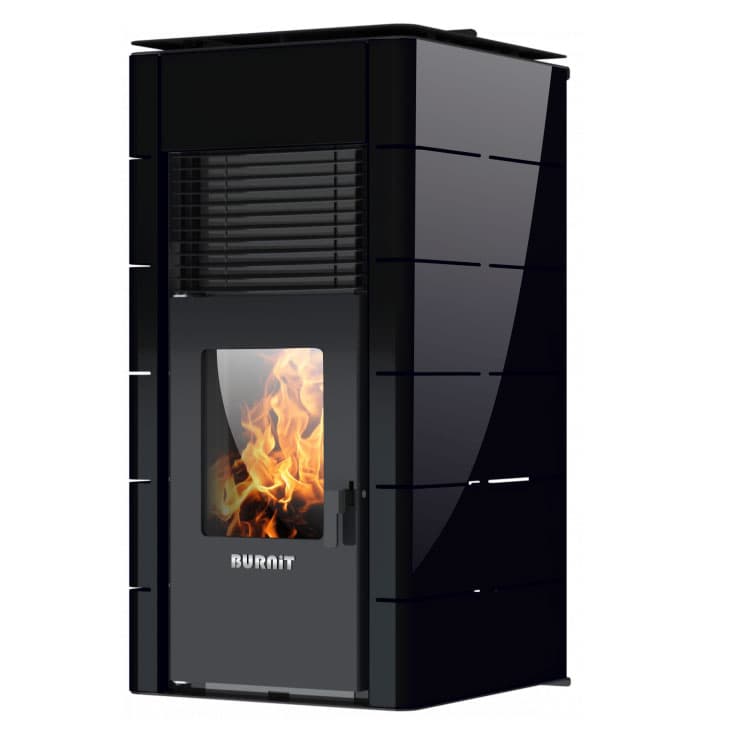 Пелетна камина Burnit Concept 25 с водна риза / черна 25 kW
