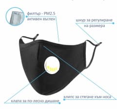 Предпазна маска с филтър и клапа