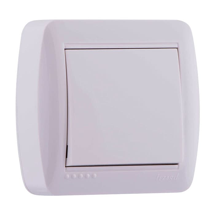 Единичен ключ за открит монтаж Demet Lezard 711-0200-100 бял 
