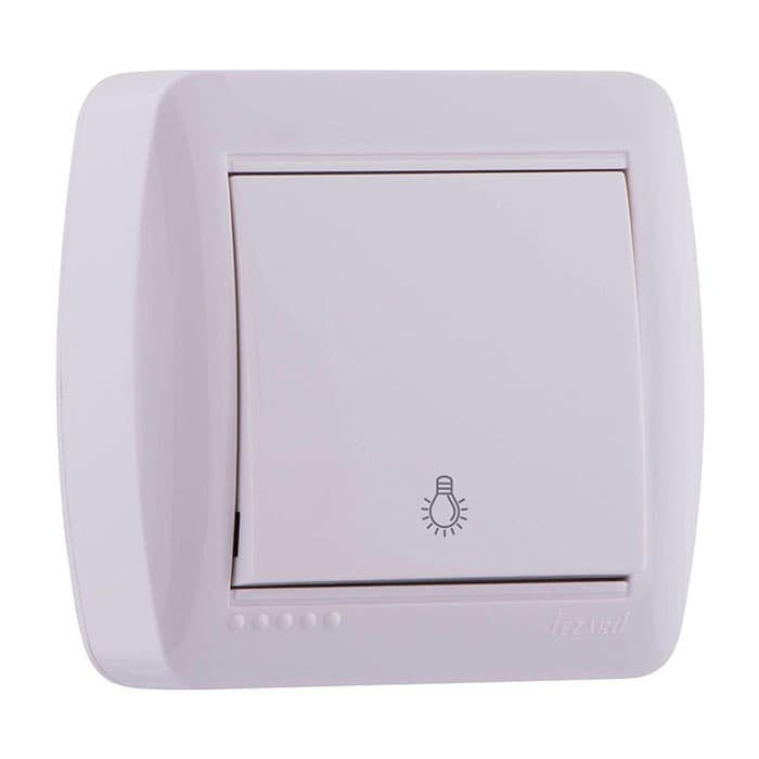 Стълбищен ключ за открит монтаж Demet Lezard 711-0200-102 бял