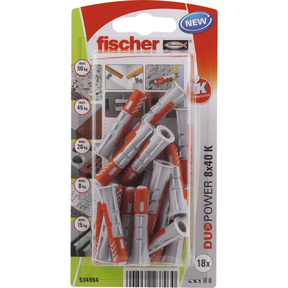 Дюбел Duopower Fischer  534994 / 8x40 мм / 18 броя