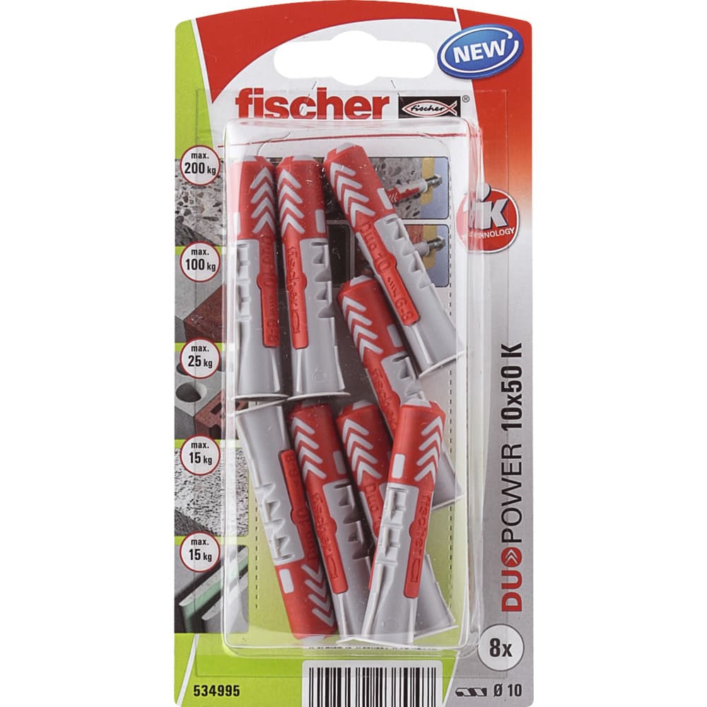 Дюбел Duopower Fischer 534995 / 10x50 мм / 8 броя