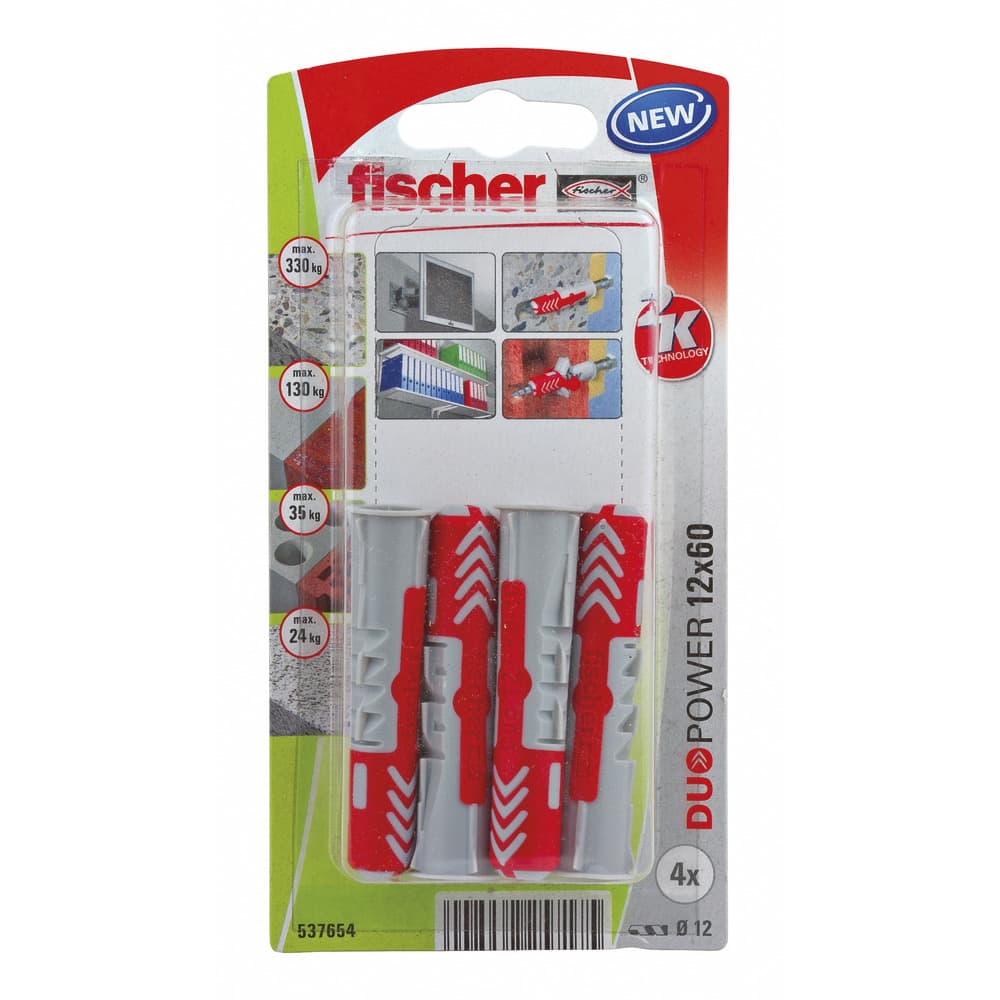 Дюбел Duopower Fischer 537654 / 12x60 мм / 4 броя