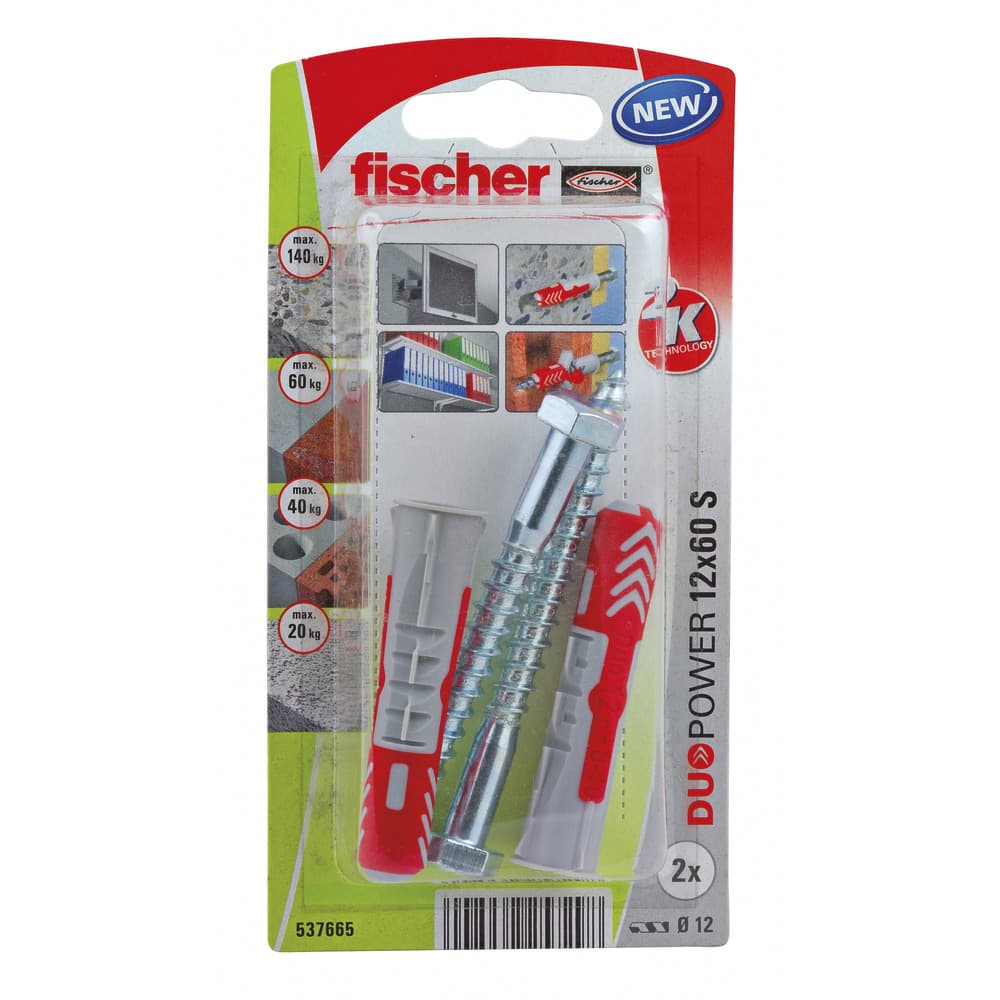 Комплект дюбели с винт Duopower Fischer 537665 / 12x60 мм / 2 броя