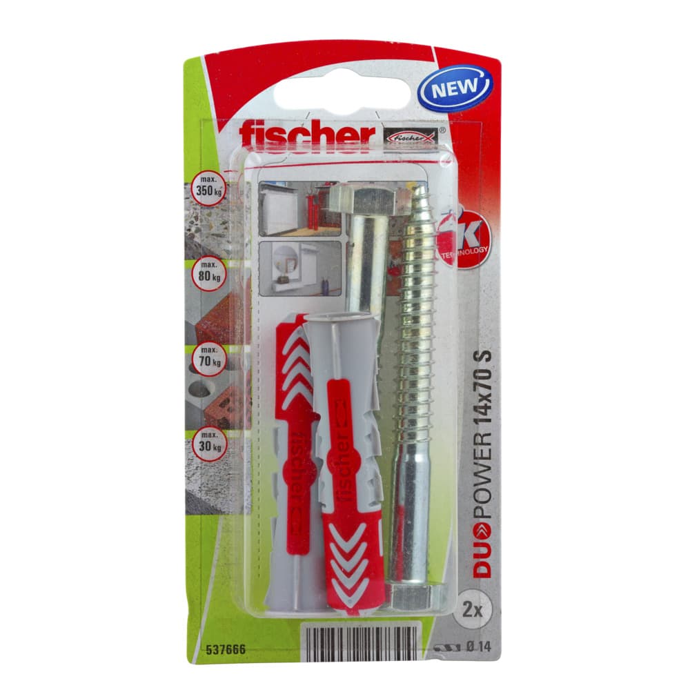 Комплект дюбели с винт Duopower Fischer 537666 / 14x70 мм / 2 броя