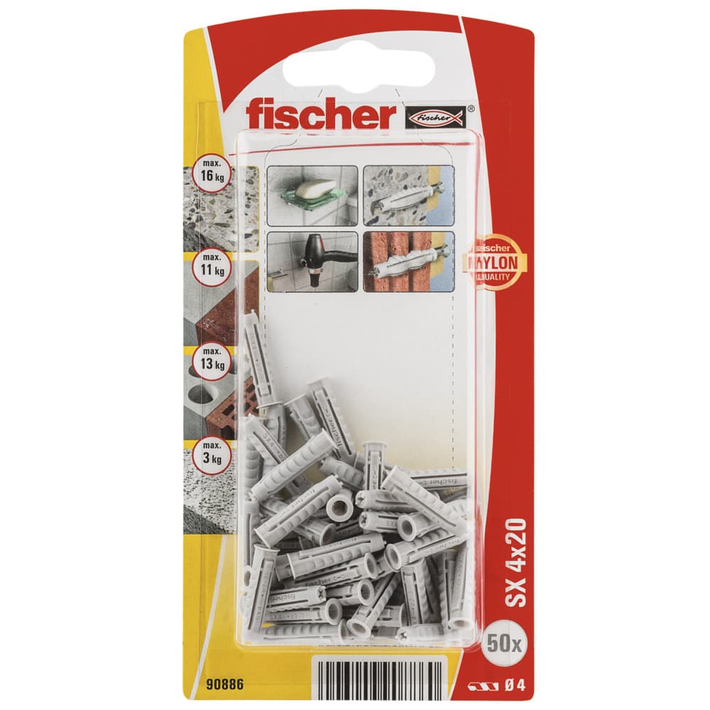 Дюбел Fischer SX 4x20 K NV 90886 / 50 броя 
