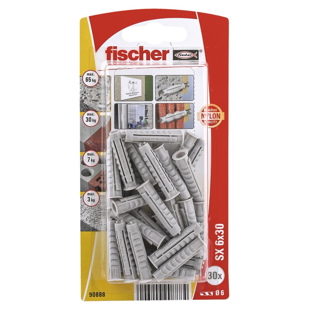 Дюбел Fischer SX 6x30 K NV 90888 / 30 броя