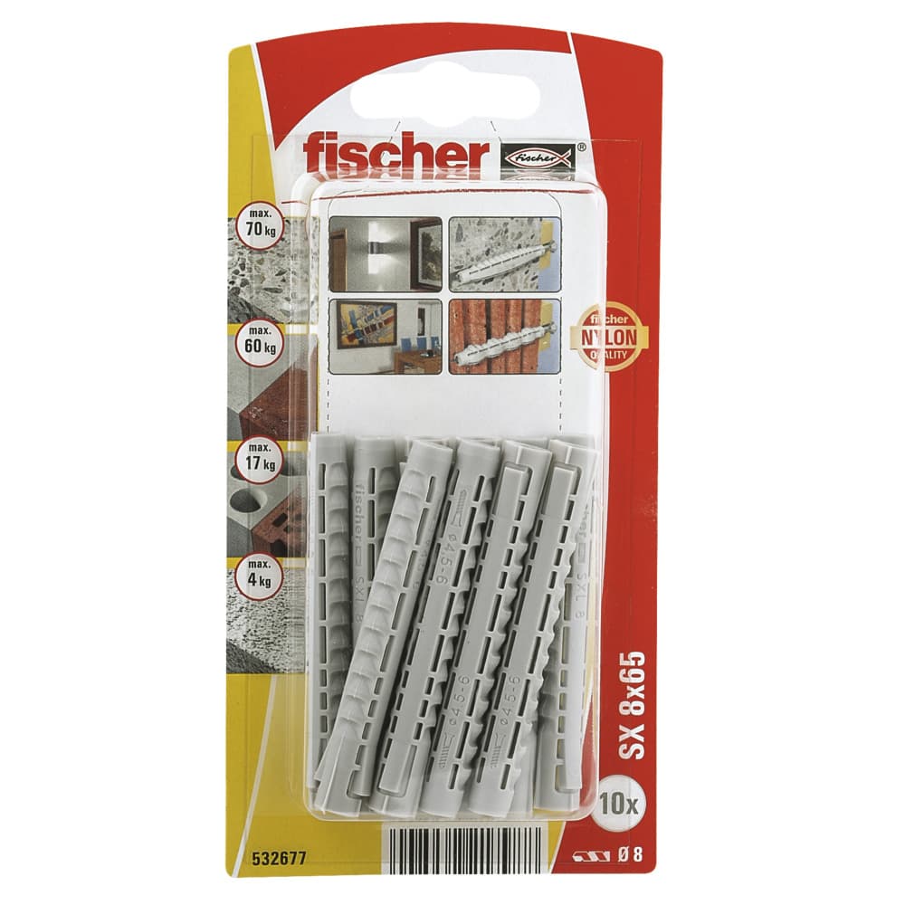Дюбел Fischer SX 8x65 K NV 532677 / 10 броя