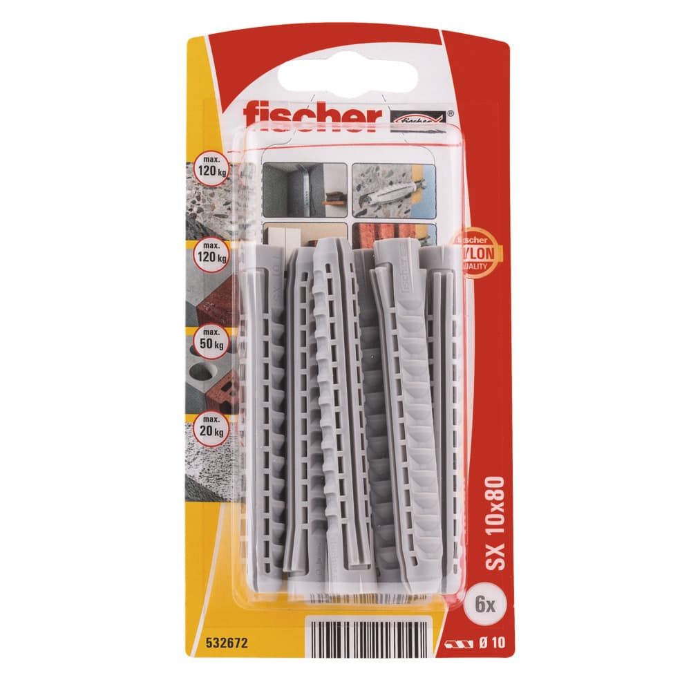 Дюбел Fischer SX 10x80 K NV 532672 / 6 броя