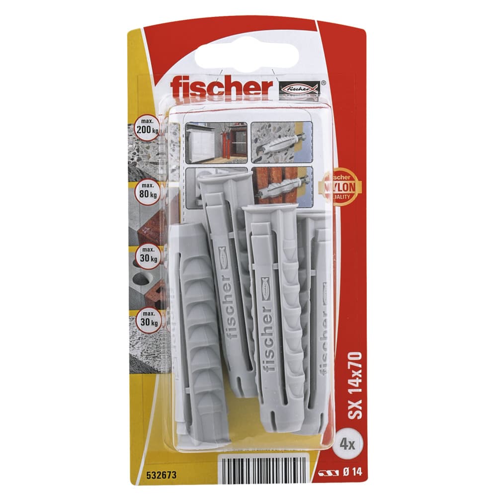 Дюбел Fischer SX 14x70 K NV 532673 / 4 броя