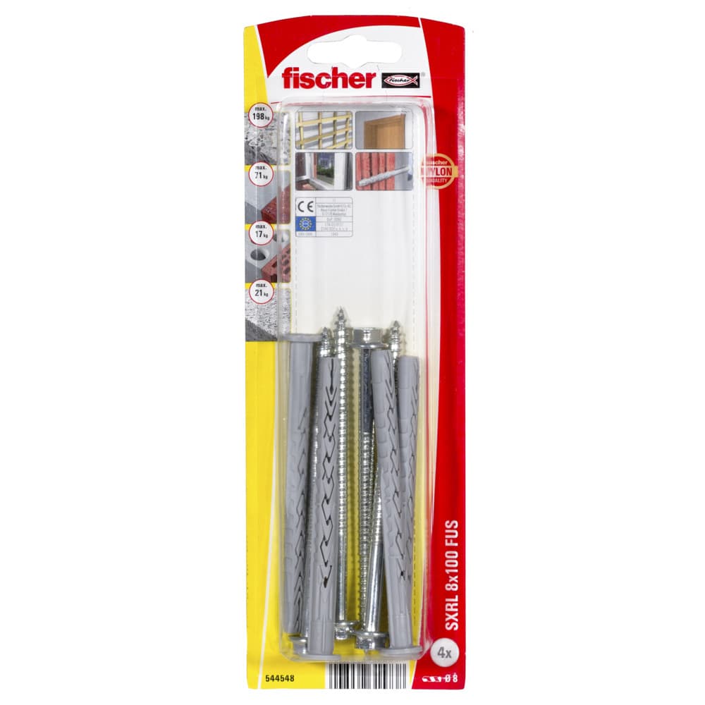 Рамков дюбел с патент Fischer SXRL 8x100 FUS K NV 544548 / 4 броя