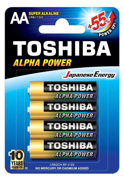 Алкална усилена батерия Toshiba 55up LR06 AA 4 броя