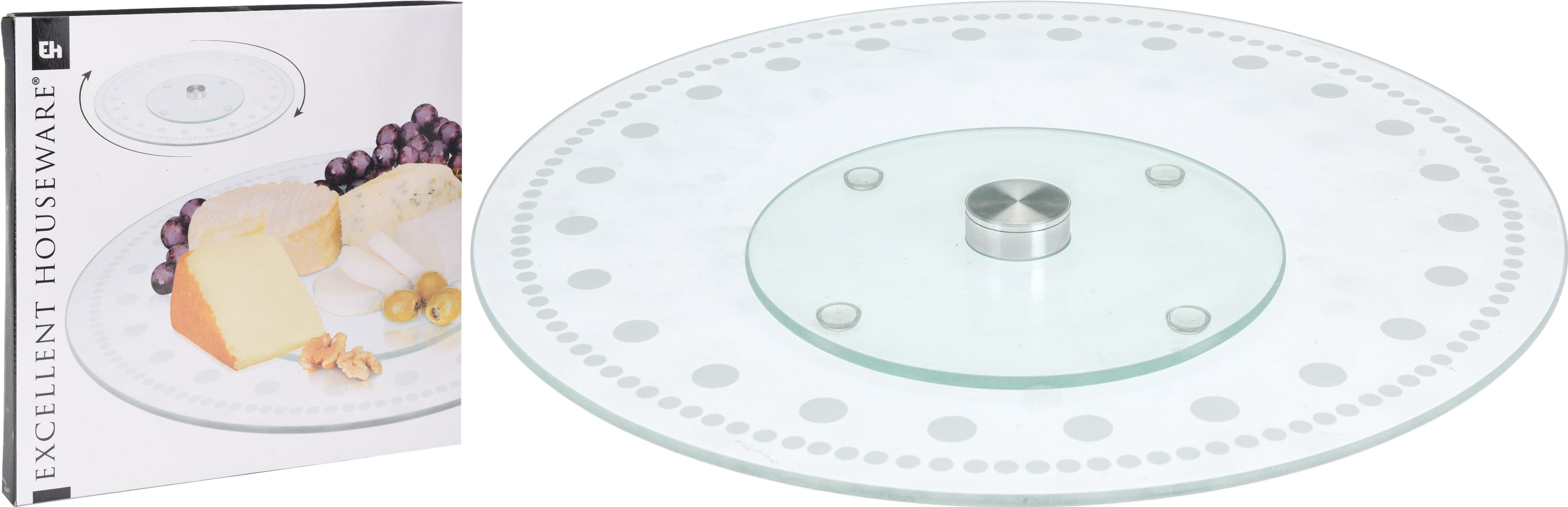 Стъклена чиния поднос Lazy Susan 170423350 / 30 см