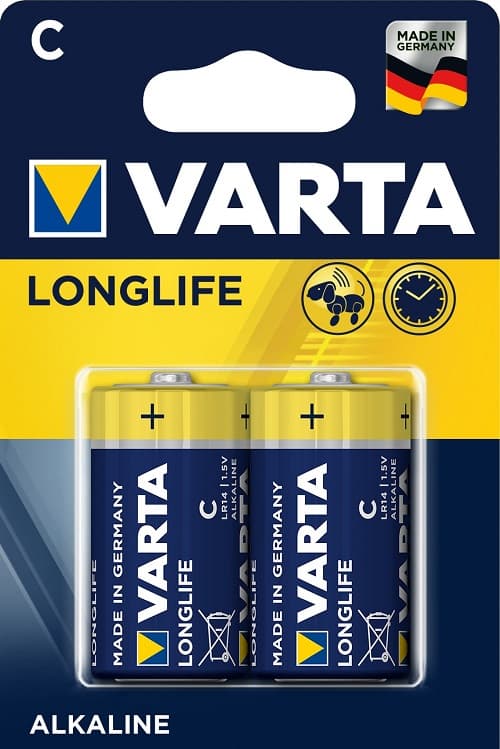 Алкални батерии Varta Longlife C / LR14 / 2 броя