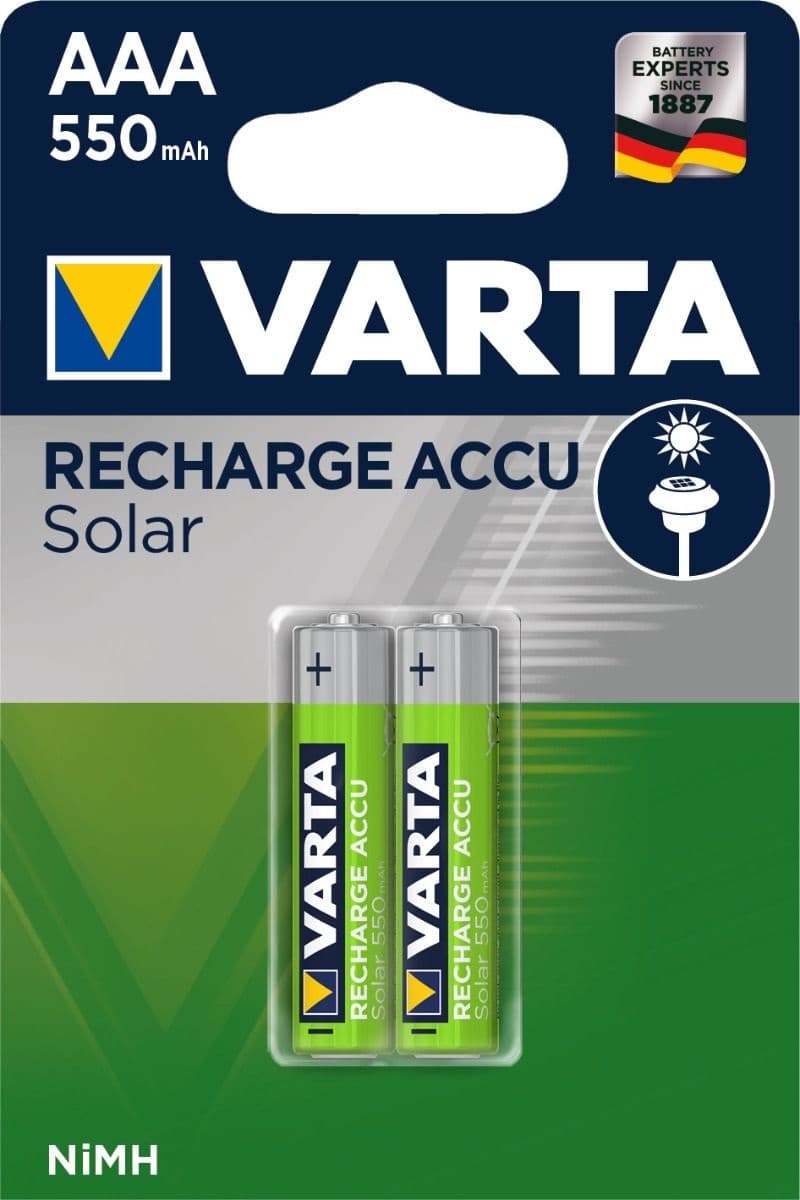 Презареждащи батерии Varta Solar ACCU 550mAh / AAA 2 броя