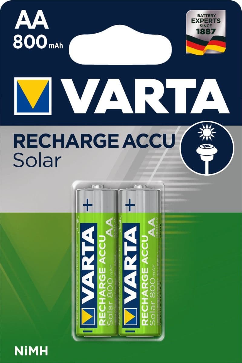 Презареждащи батерии Varta Solar ACCU 800mAh / AA / 2 броя