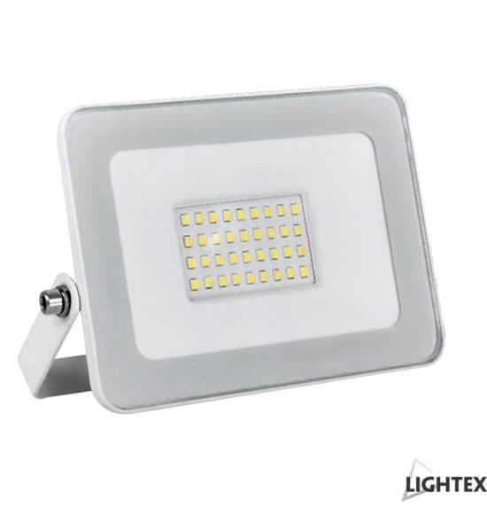 LED прожектор Lightex Slim бял 30W RGB с дистанционно управление IP65  