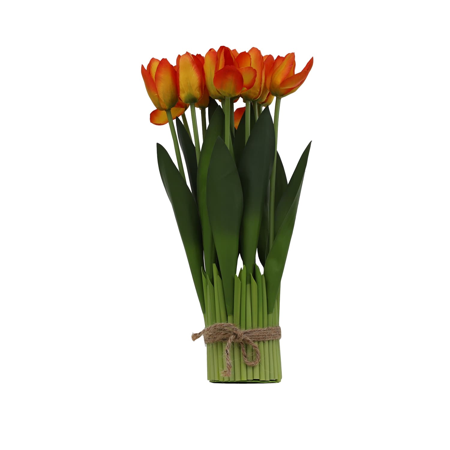 Изкуствено цвете Лалета 12 броя My Garden KD3208 / 41см жълто-оранжеви