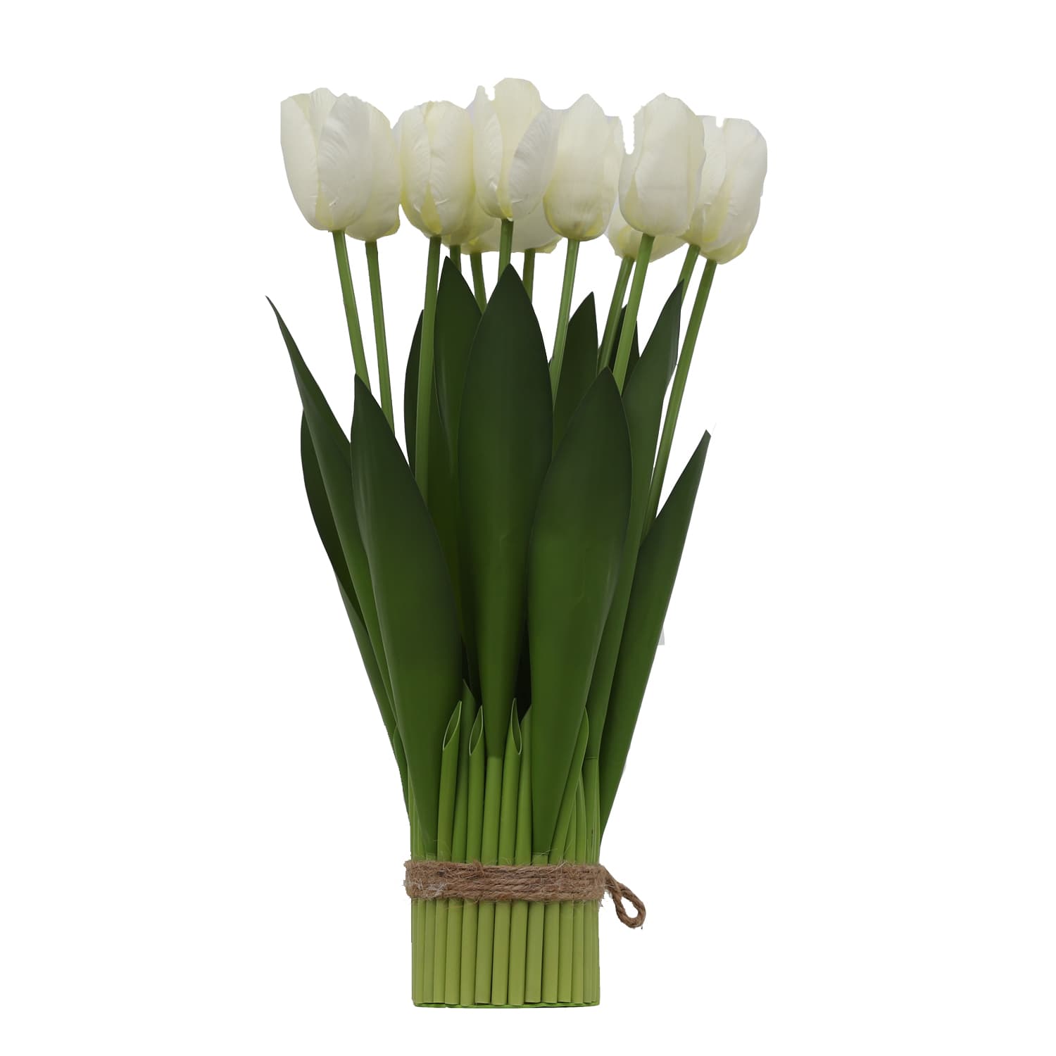 Изкуствено цвете Лалета 12 броя My Garden KD3210 / 41см бели