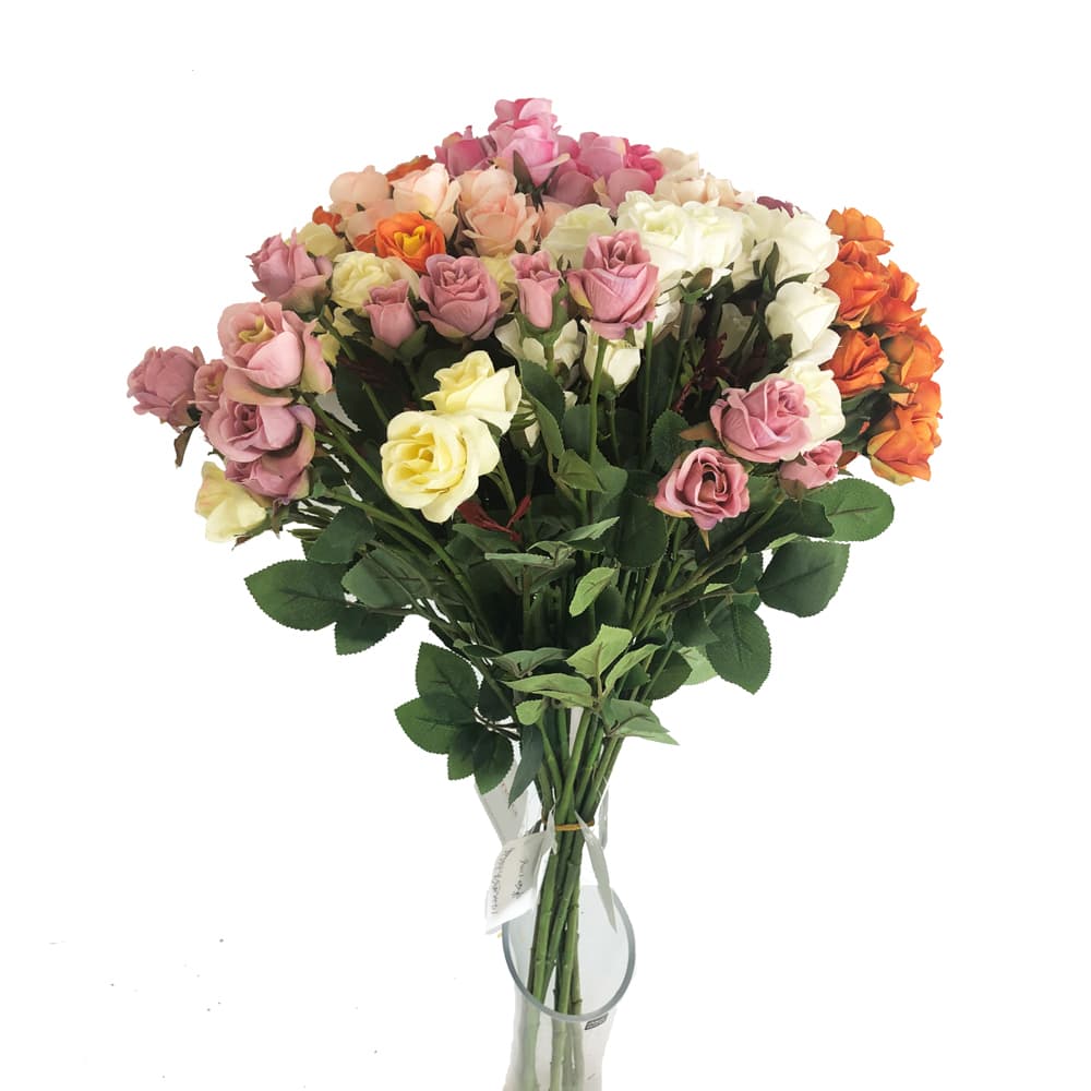 Изкуствено цвете стрък 14 Рози My Garden KD5938 / 70см