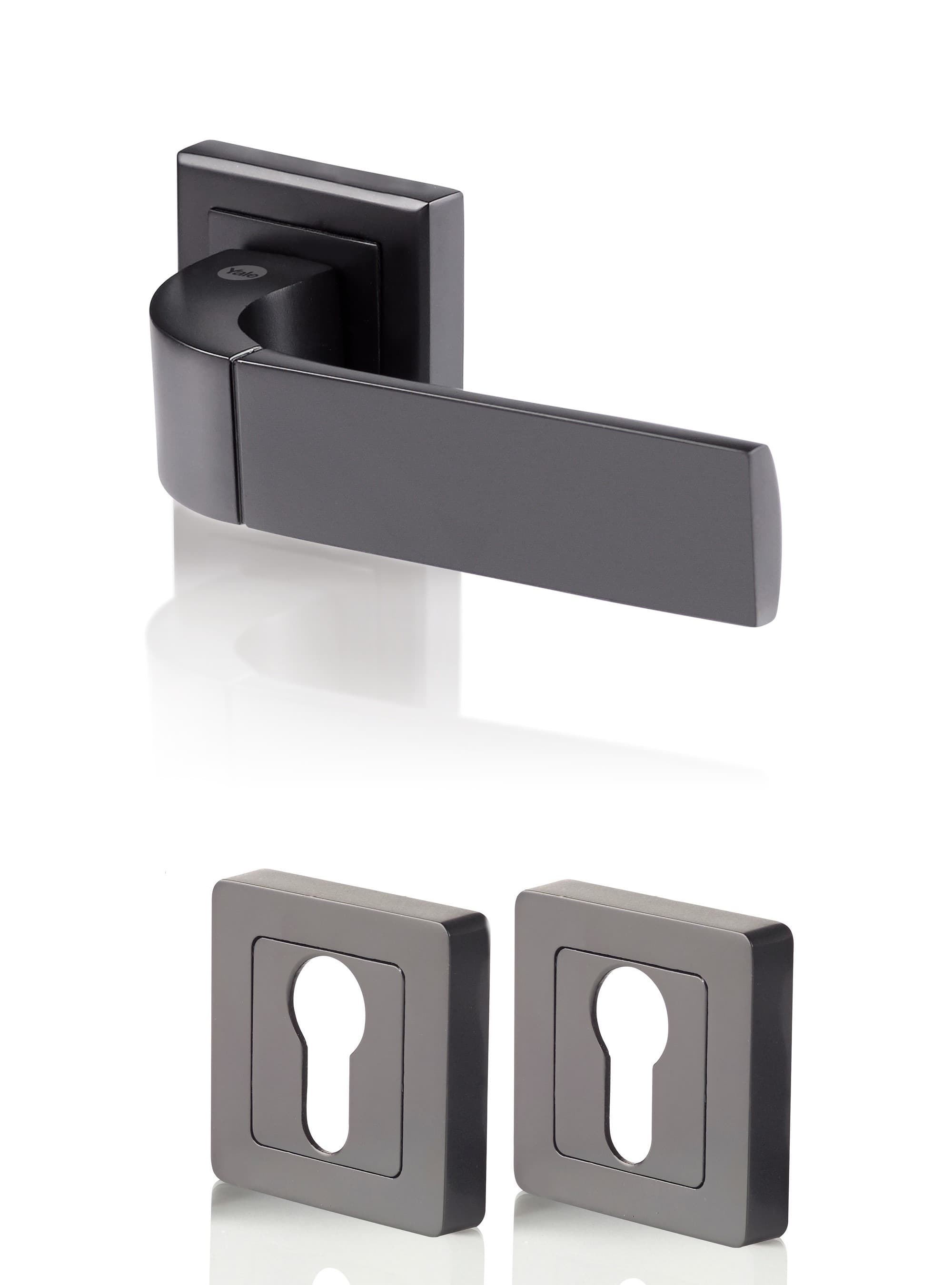 Дръжка с розетка секретен ключ Yale Bologne black mat