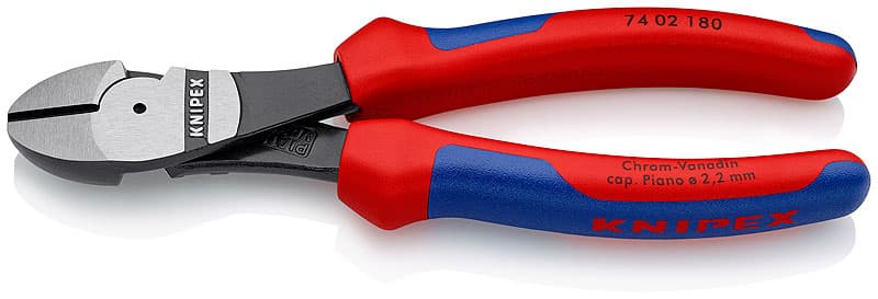 Усилени клещи резачки странични Knipex 74 02 180 черни 180mm