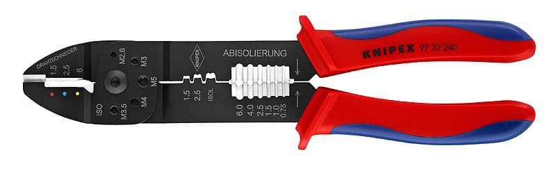 Пресоващи клещи с черен лак с многокомпонентни обложки Knipex 97 22 240 / 240mm