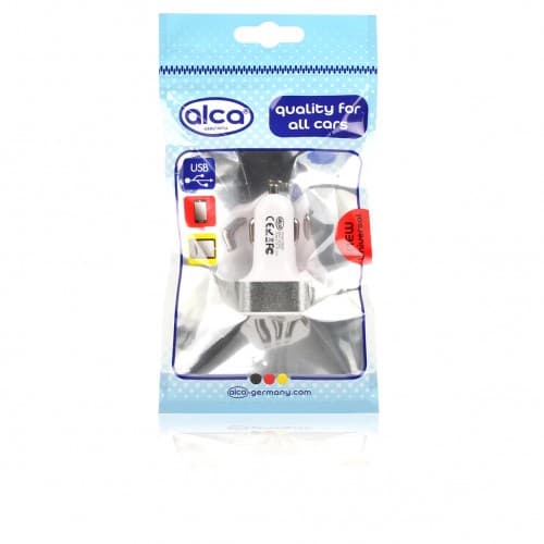 USB разклонител запалка Alca бял/сребърен