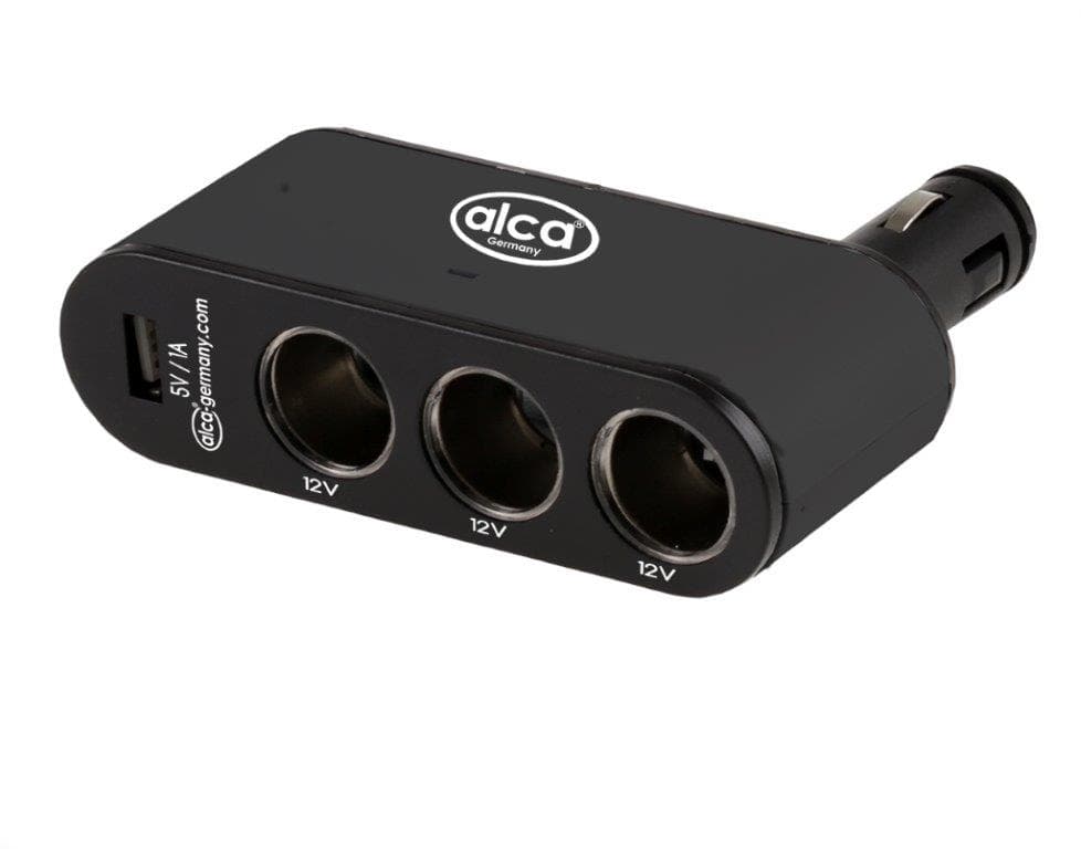 Троен разклонител запалка + USB 60W 12V