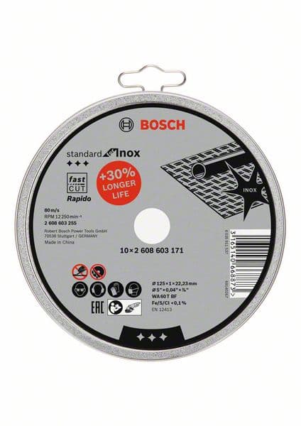 Диск за рязане Bosch Pro Stainless Steel and Metal 125x1x22,23мм / 10 броя