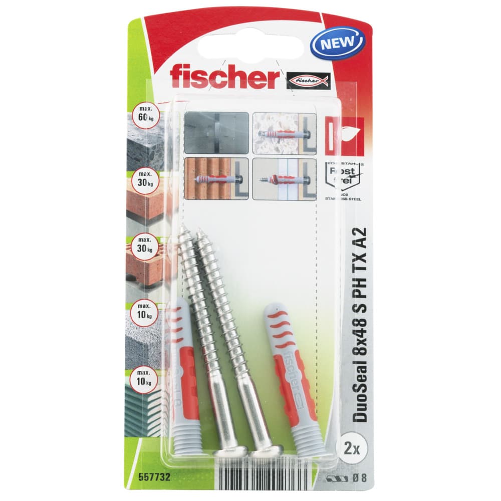 Комплект дюбели с винт Duoseal Fischer 8x48 KNV 557732 / 2 броя 