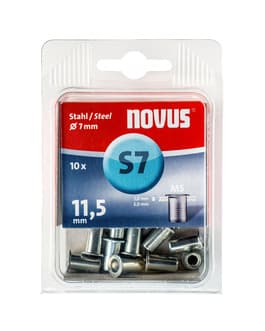 Стоманена гайка нит Novus M5x11.5 мм / ф7мм / 10 броя