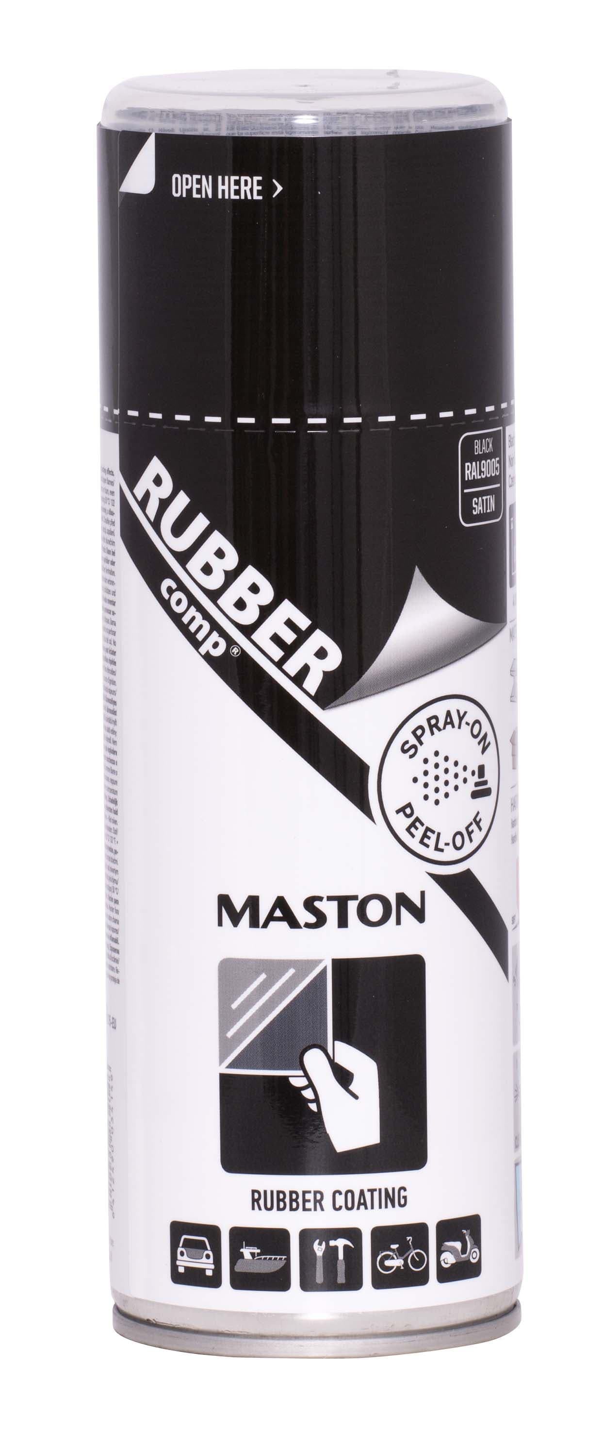 Гумен спрей боя Maston черен сатен 400 ml