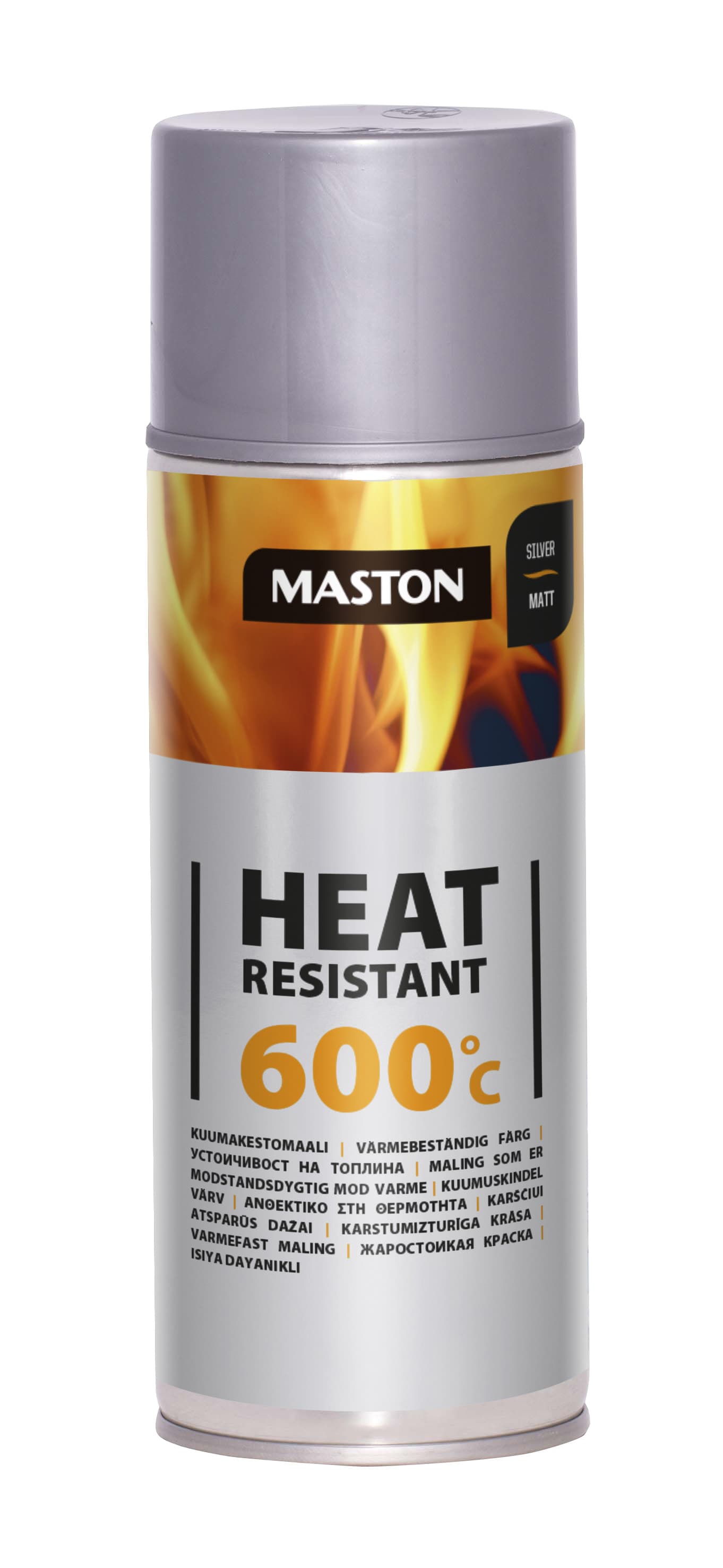 Топлоустойчив спрей боя Maston +600°C сребро 400ml