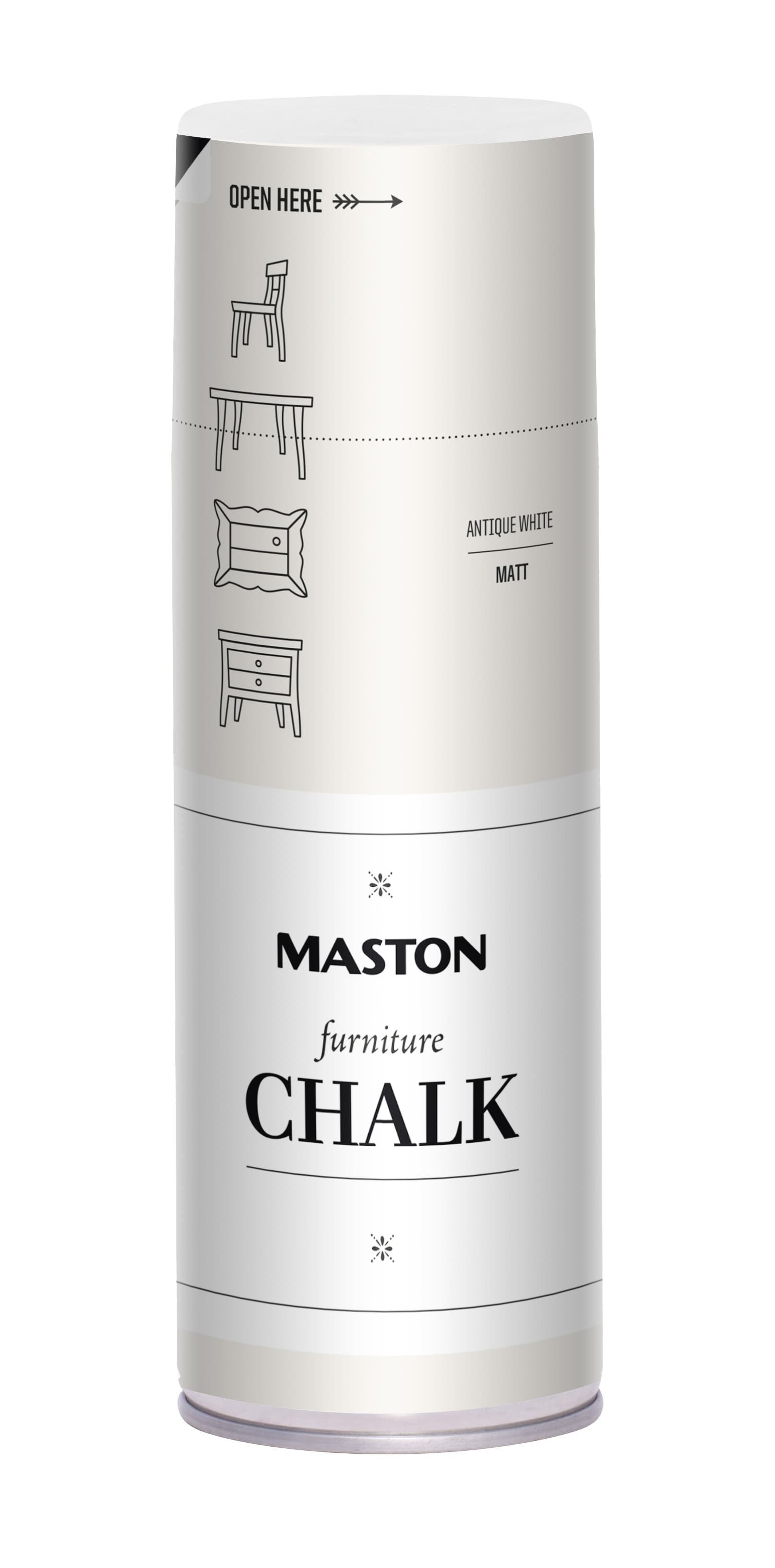 Спрей тебеширена боя Maston антично бяла 400ml