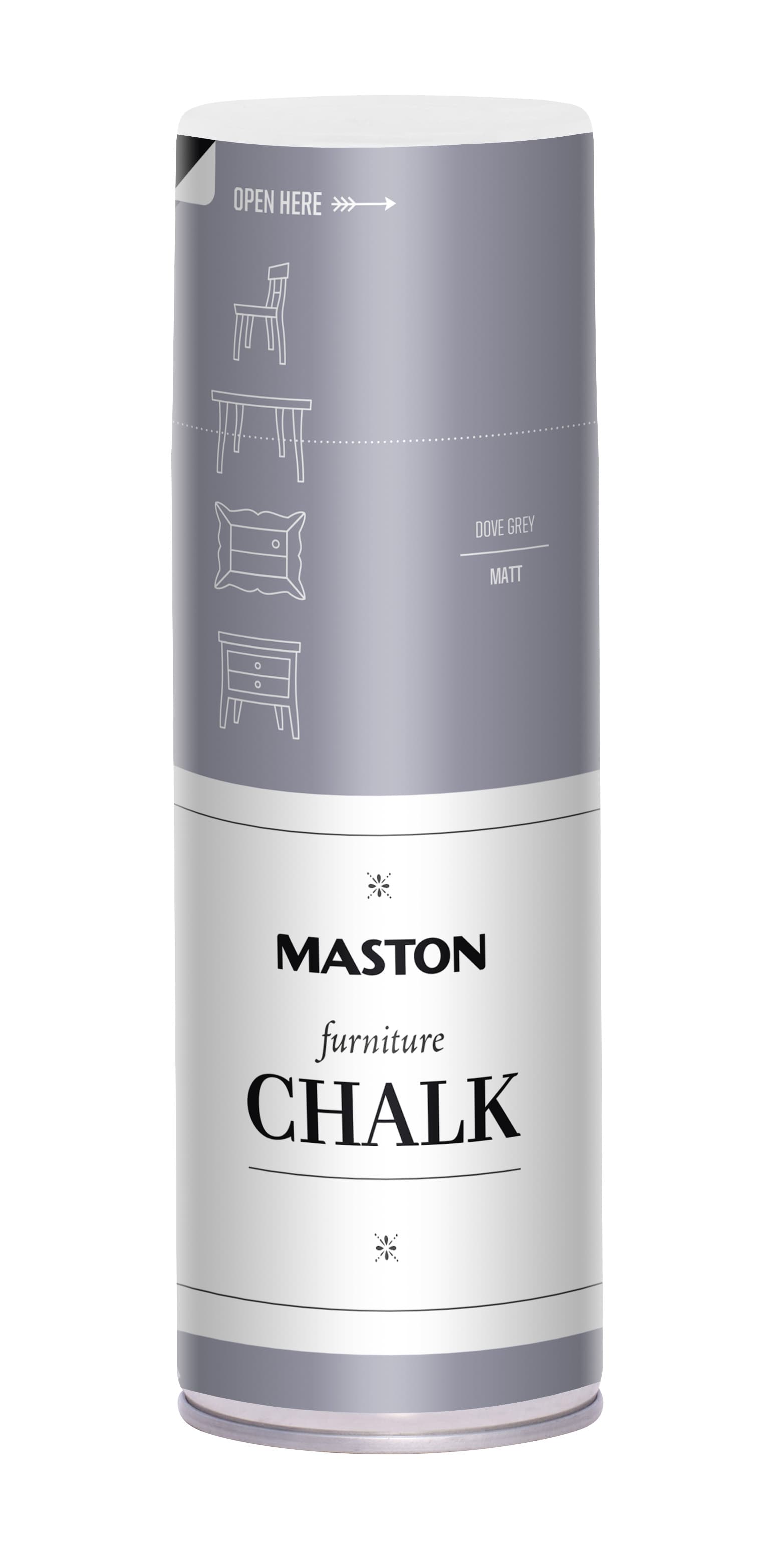 Спрей тебеширена боя Maston гълъбово сива 400ml