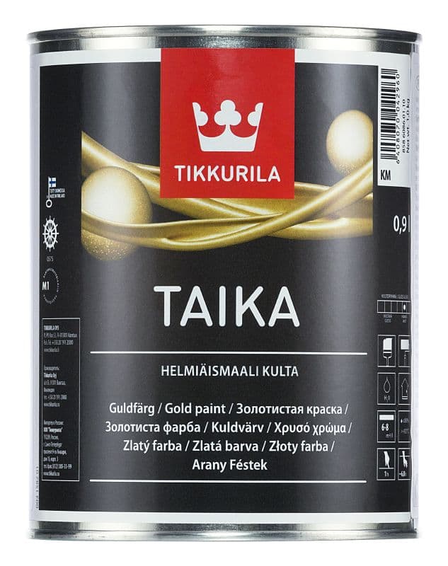 Перлена плътна боя Taika KM злато 0,9л