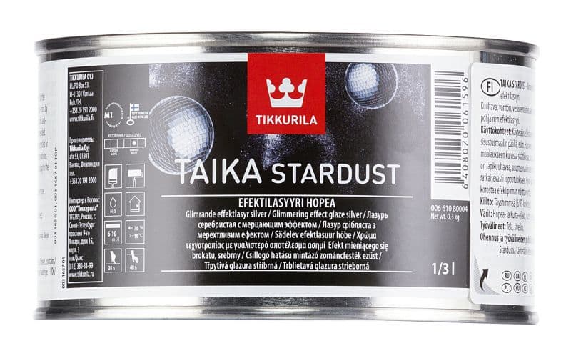 Декоративна боя Taika Stardust Звезден прах сребро 0,33л