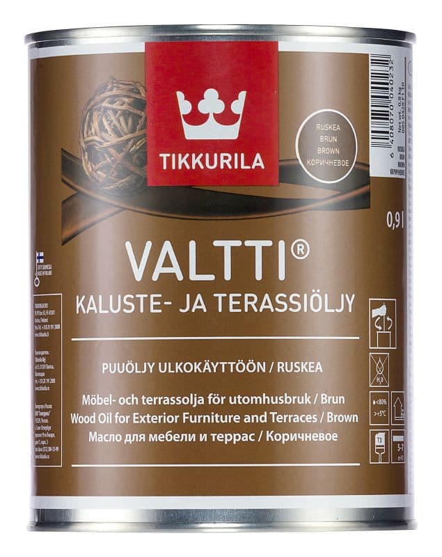 Масло за градинска мебел и тераса Valtti Terrace Oil кафяв мат 0.9л