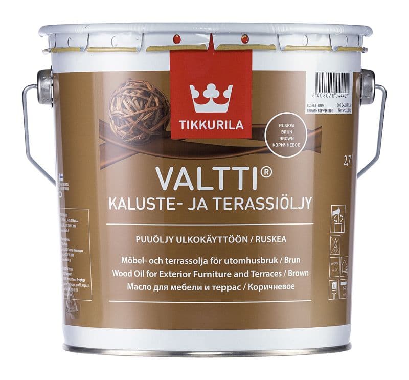 Масло за градинска мебел и тераса Valtti Terrace Oil кафяв мат 2.7л