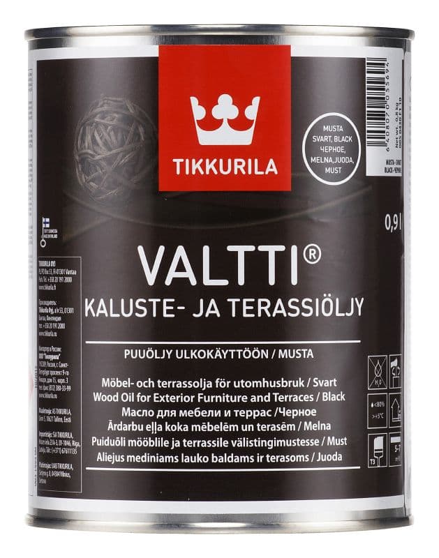 Масло за градинска мебел и тераса Valtti Terrace Oil черно 0,9л