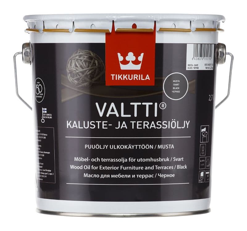 Масло за градинска мебел и тераса Valtti Terrace Oil черно 2,7л