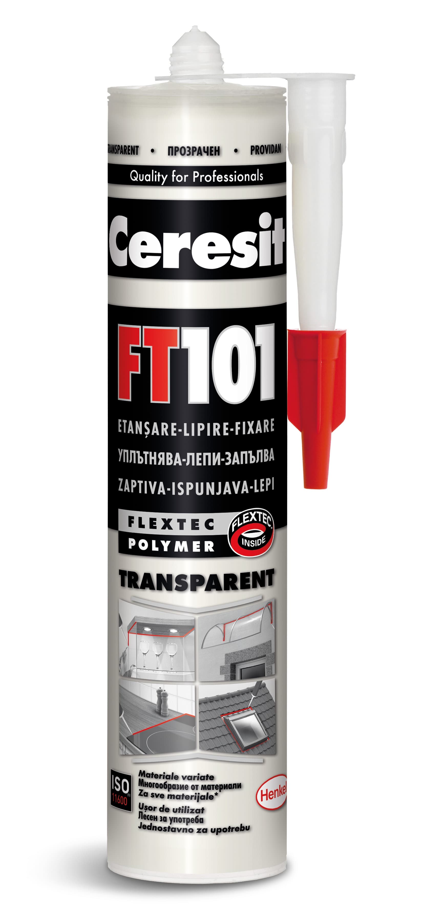 Уплътнител лепило Flextec Ceresit FT 101 прозрачен 280мл