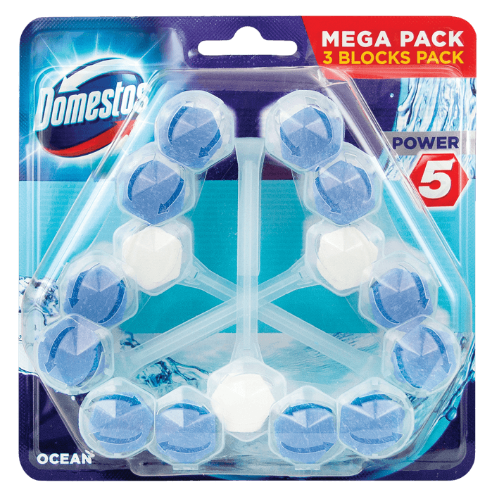 Таблетки трио Domestos WC Power 5 Ocean