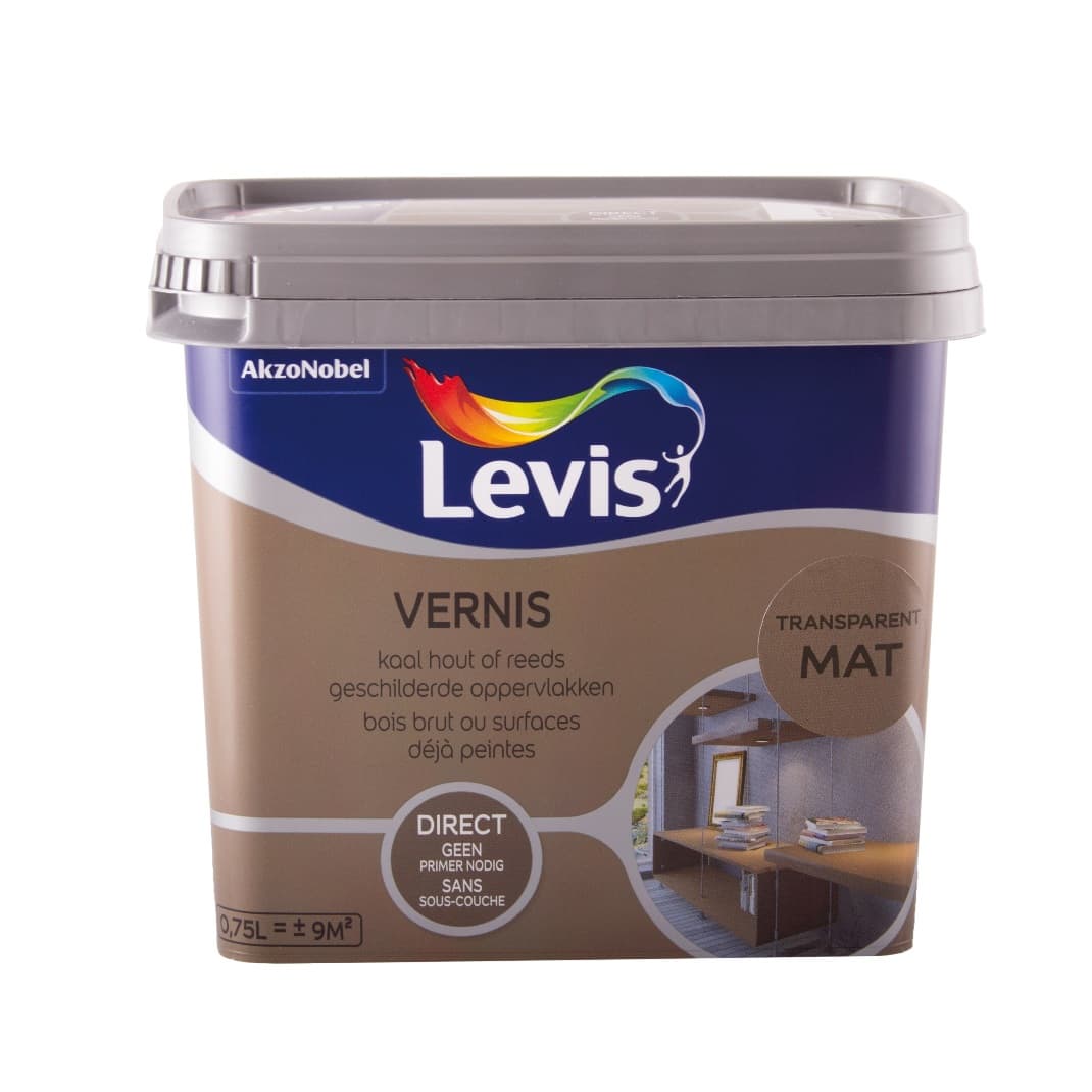 Защитен лак за стени Levis Vernis Mat Transparent 0.75л