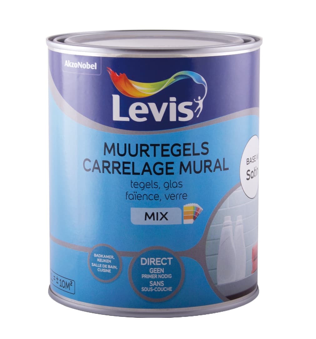 Боя за стенни плочки Levis Muurtegels Satin / База W / 1л