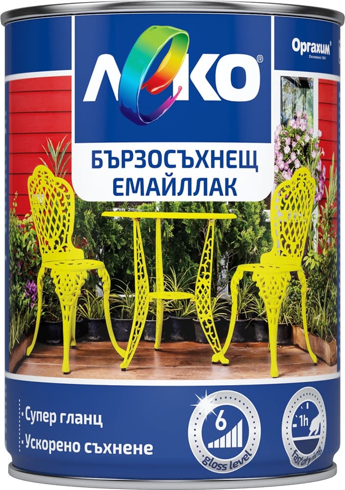 Бързосъхнещ емайллак Леко RAL 3009 червен оксид / 2.5л