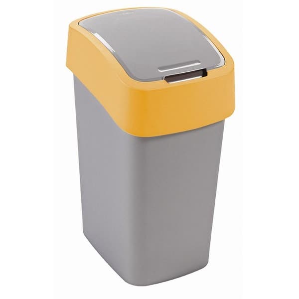 Пластмасов кош за отпадъци Pacific Flip Bin 190168 / 9 л Силвер/жълт